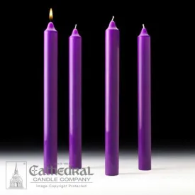 1-1/2" X 16" Stearine Advent Candle Set (4 Purple)
