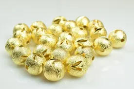 100 PCs Gold Plated Carved Round Beads 8mm/10mm Diamond Cut