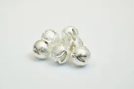 100 PCs Silver Plated Carved Round Beads 6mm/8mm/10mm Diamond Cut