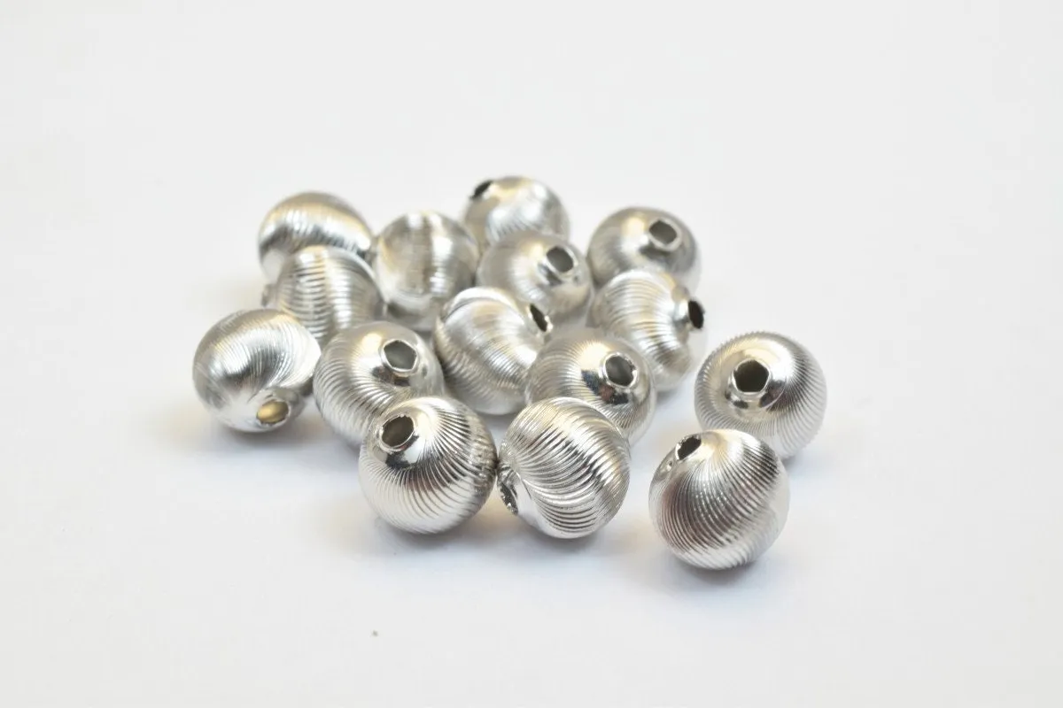 100 PCs Steel Plated Carved Round Beads 8mm/10mm Diamond Cut