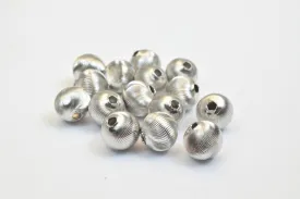 100 PCs Steel Plated Carved Round Beads 8mm/10mm Diamond Cut
