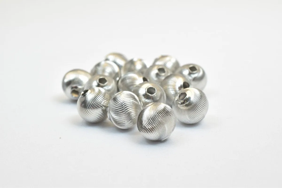 100 PCs Steel Plated Carved Round Beads 8mm/10mm Diamond Cut