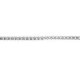 1.2mm Silver Plated Solid Brass Box Rolo Chain, by the Foot