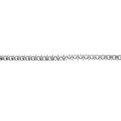 1.2mm Silver Plated Solid Brass Box Rolo Chain, by the Foot