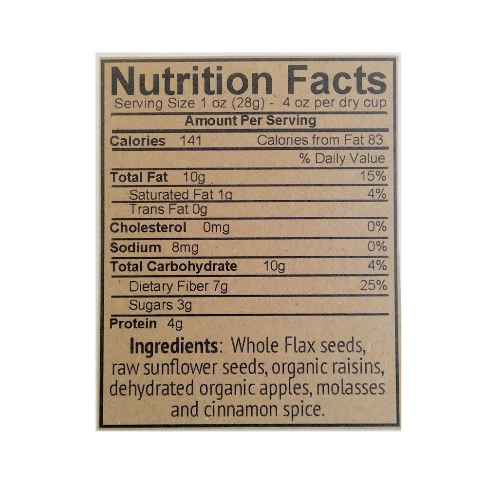 12oz Apple Cinnamon "Plan Friendly" Flax Granola