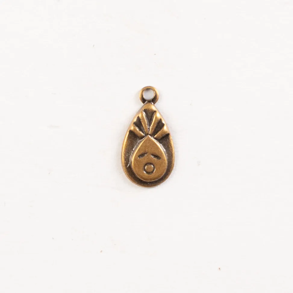13x6.5mm Antique Gold Brass Finish FUN BABY FACE, EA