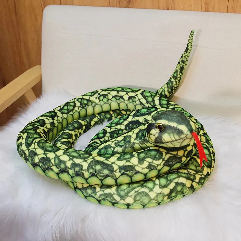 1pc 110/200cm Simulation Cobra and Python Snake Plush Toy Soft Stuffed Zodiac Dolls Funny Gift for Children Kids Party Toys