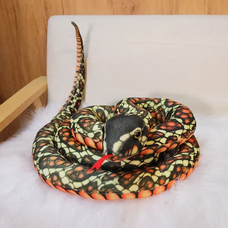 1pc 110/200cm Simulation Cobra and Python Snake Plush Toy Soft Stuffed Zodiac Dolls Funny Gift for Children Kids Party Toys