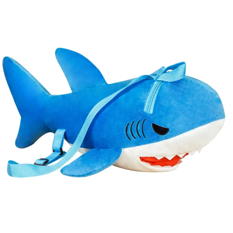 1pc 50cm Kawaii Shark Backpack Plush Pillow Stuffed Soft Animal Dolls Nice Birthday Gift for Girls Baby Dolls