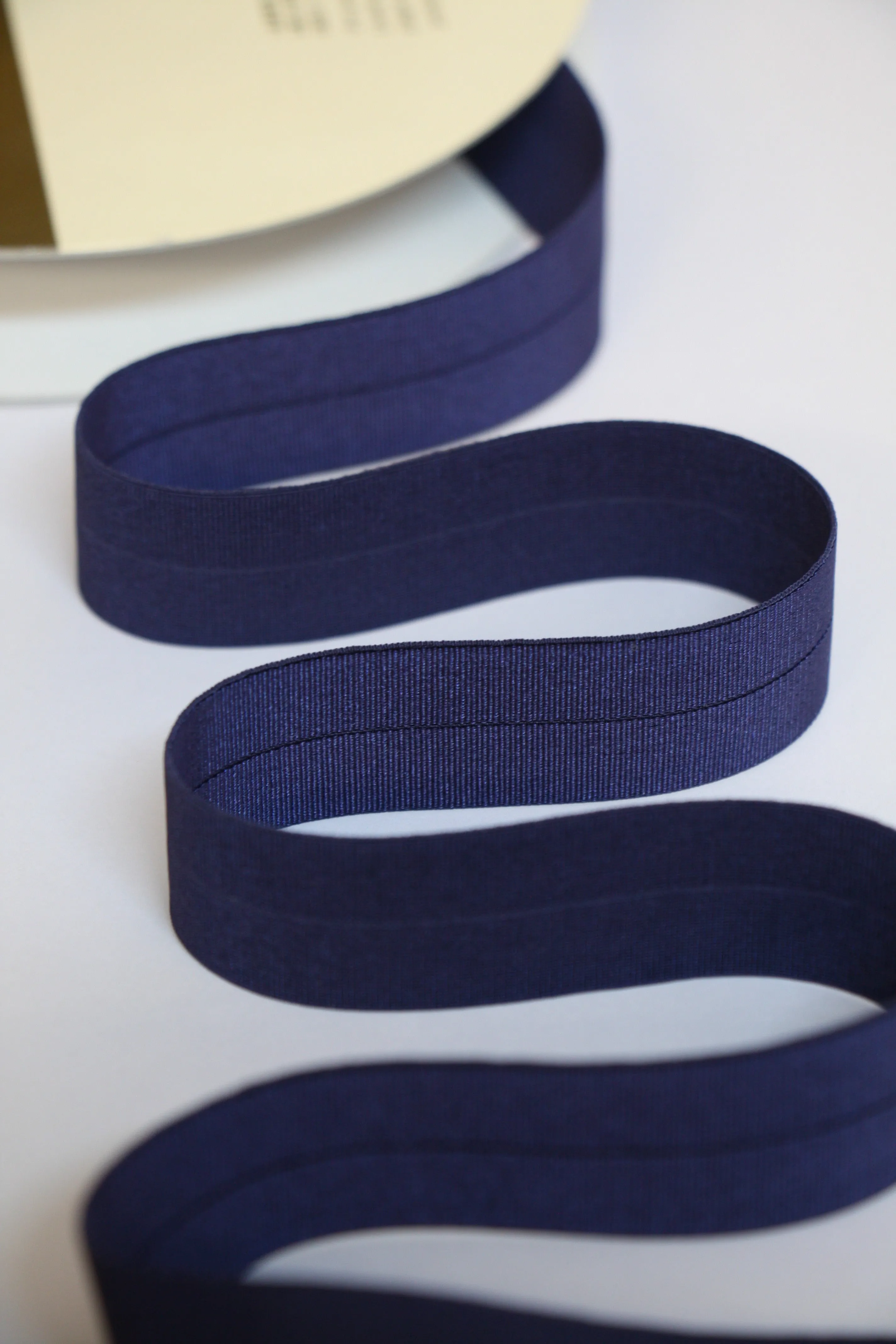 24mm Stretch Fold-Over Binding - Navy