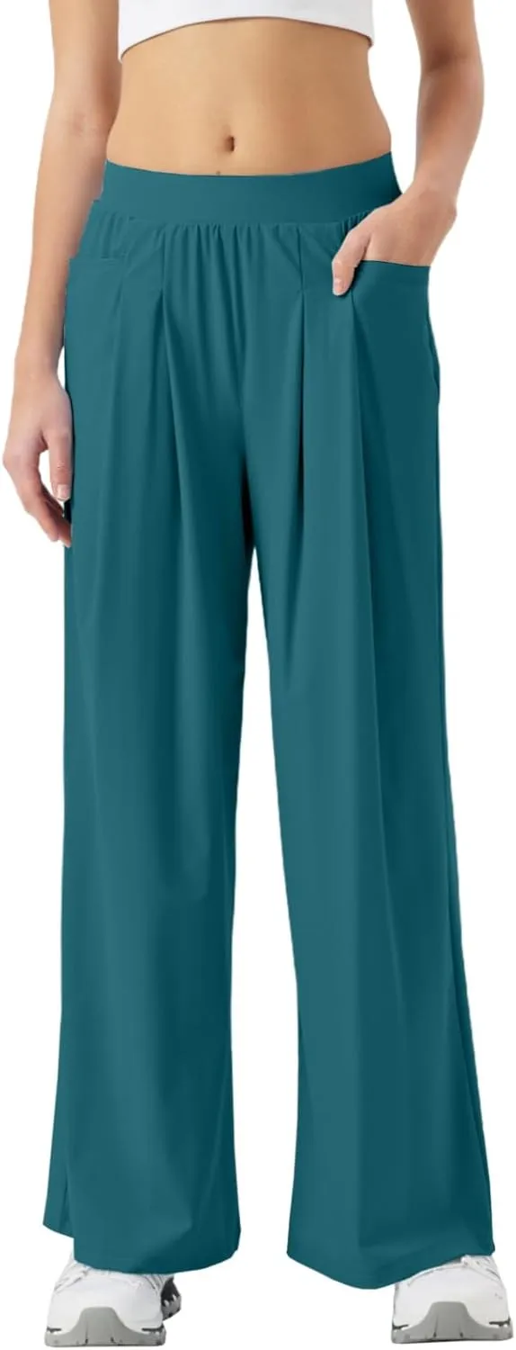 26"/28" Inseam Petite Womens Wide Leg Sweatpants Lightweight High Rise Upf50 Loose Thin Cool Summer Pants with Pockets 2025