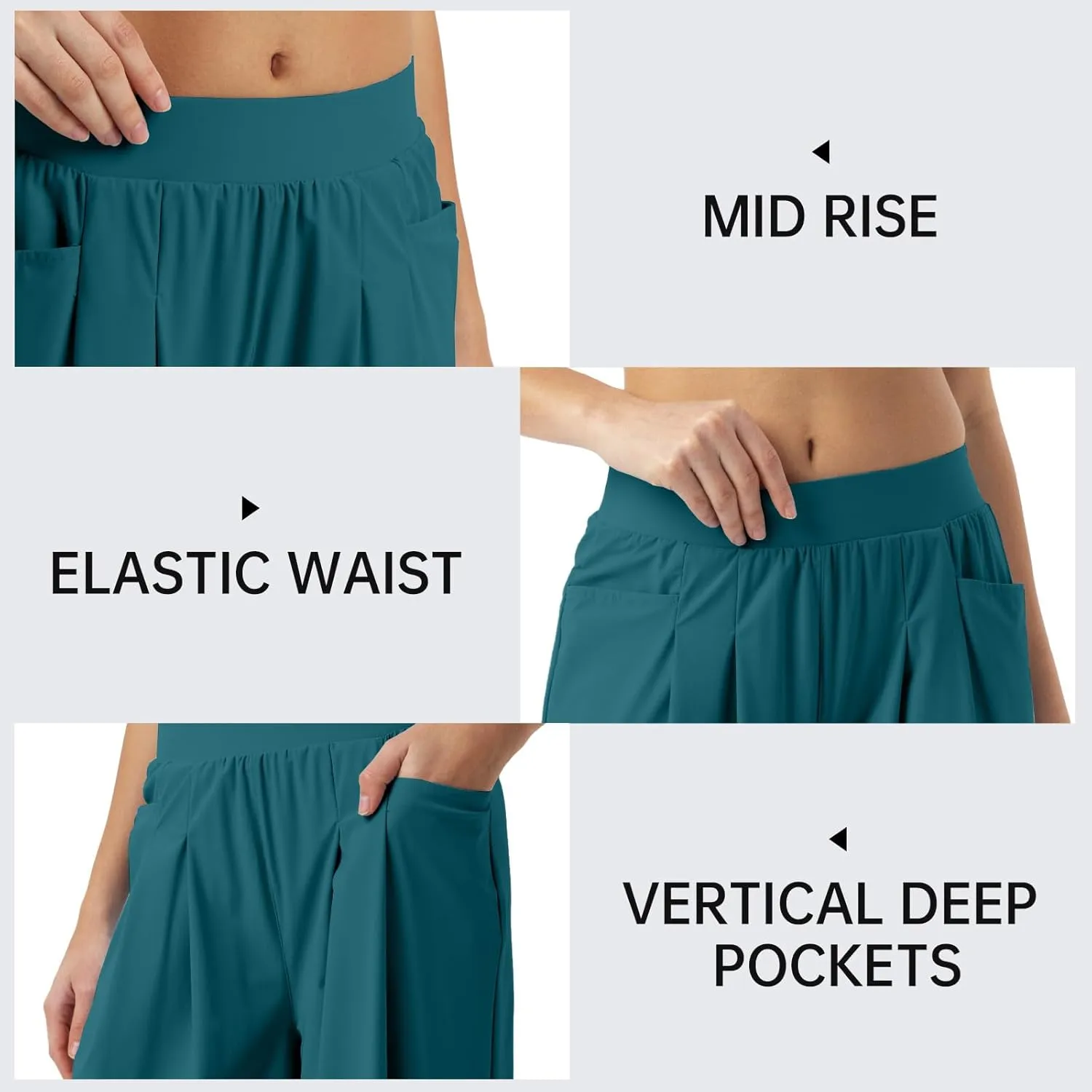 26"/28" Inseam Petite Womens Wide Leg Sweatpants Lightweight High Rise Upf50 Loose Thin Cool Summer Pants with Pockets 2025