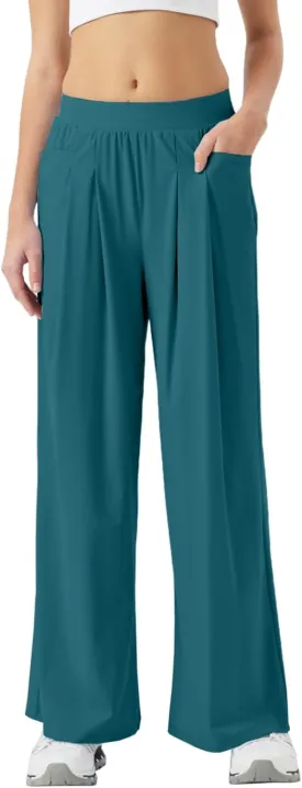 26"/28" Inseam Petite Womens Wide Leg Sweatpants Lightweight High Rise Upf50 Loose Thin Cool Summer Pants with Pockets 2025