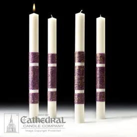 2" X 24" Artisan Wax Advent Candle Set (4 Purple)