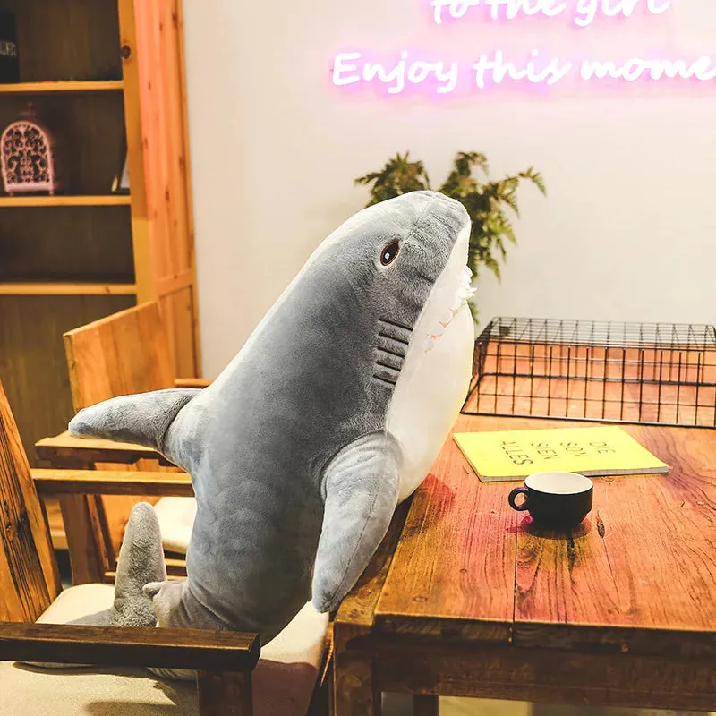 45/60cm Hot Shark Plush Toys Soft Stuffed Animal Shark Reading Pillow Cushion Baby Kids Appease Doll Birthday Gift For Children