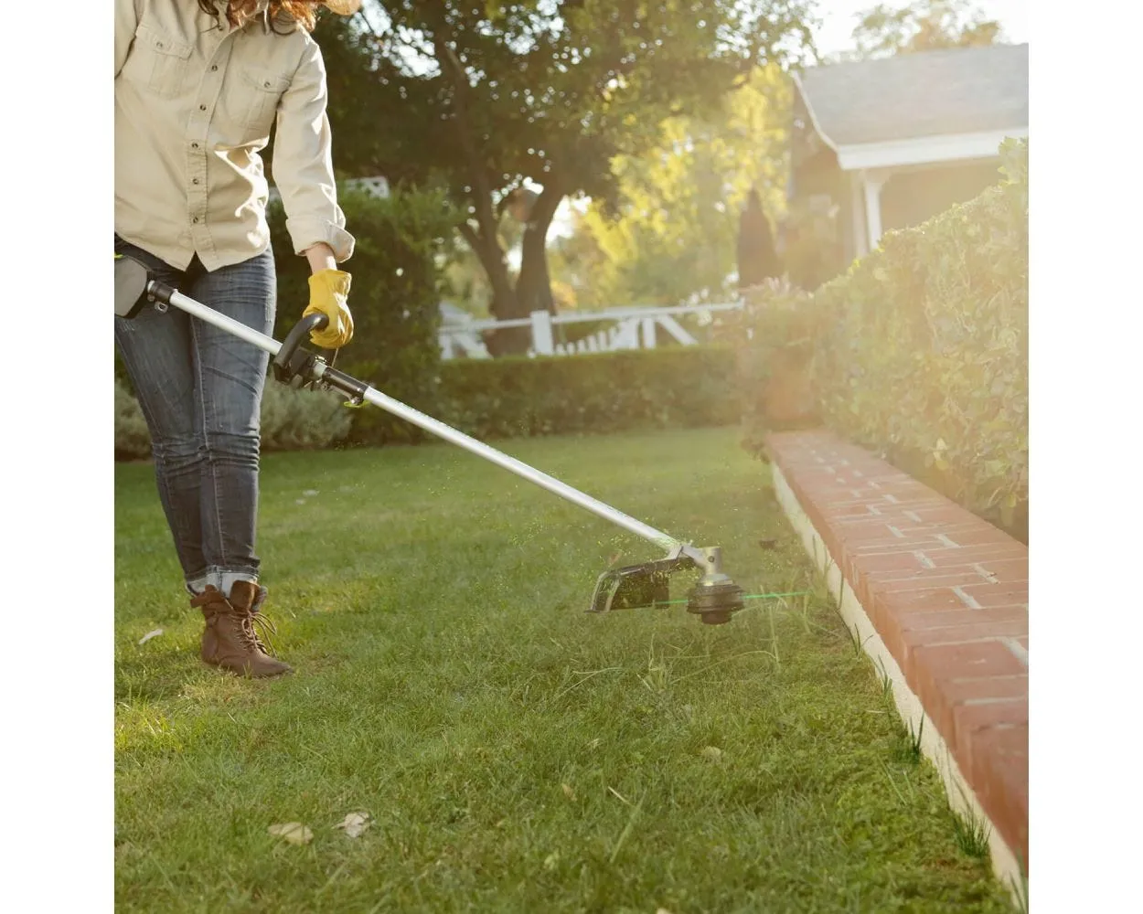 80V 16" Cordless Battery String Trimmer (Attachment Capable) & 16-Inch Hedge Trimmer Attachment Combo Kit w/ 2.0Ah Battery & Charger