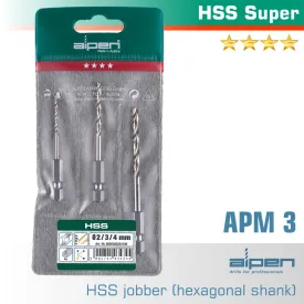 Alpen Drill Bit Set 3 Piece Hex Shank Super 2-3-4Mm