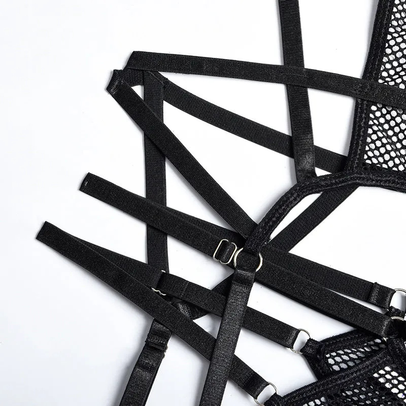 Alternative 'Bordello' Black Mesh Bodysuit