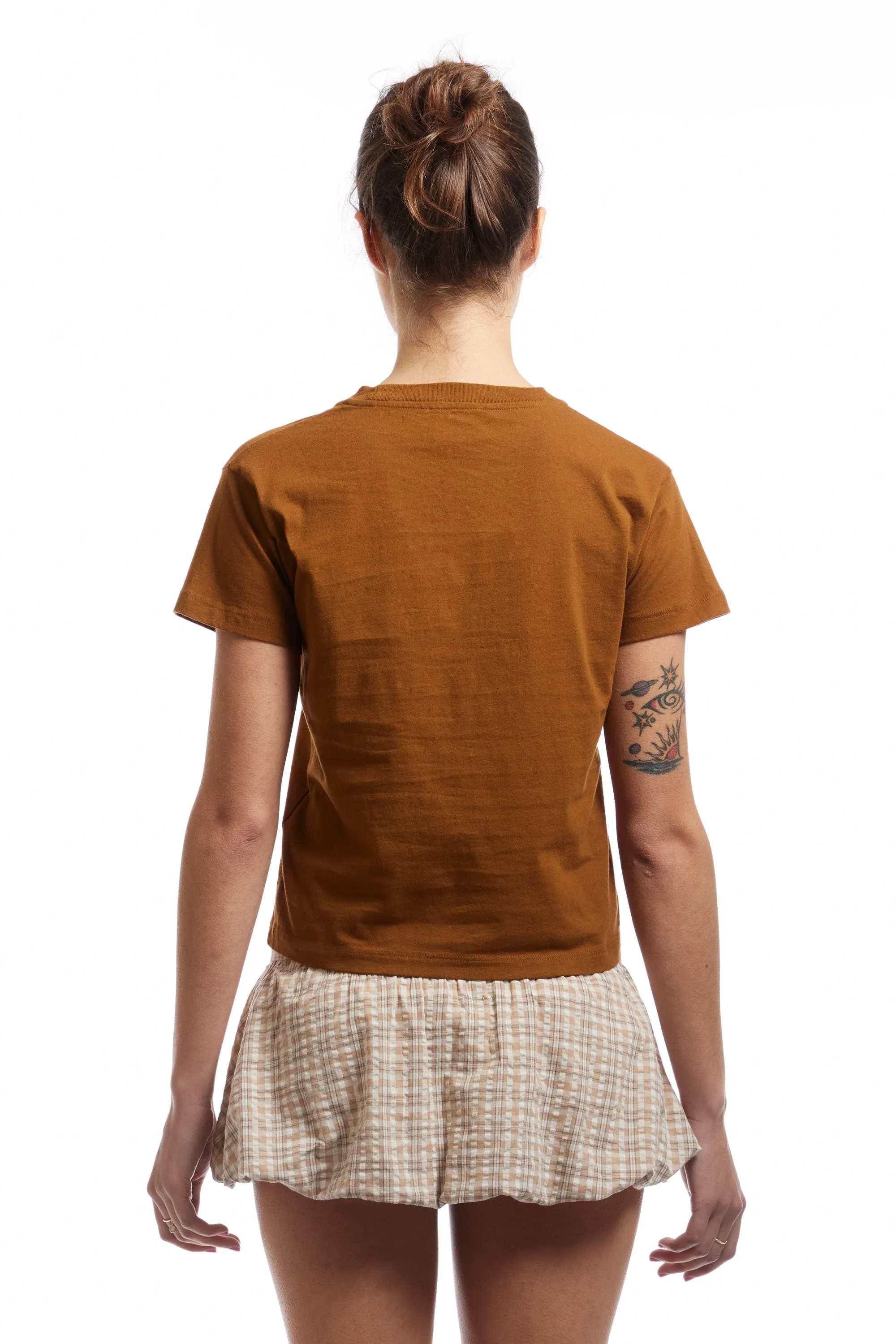 ARIES - J'ADORO ARIES DIAMANTE SS BABY TEE BROWN