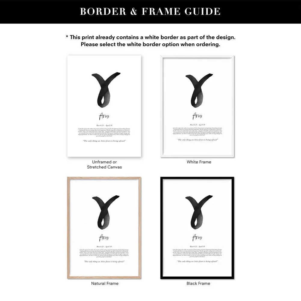 Aries Star Sign | Watercolour Symbol - Art Print