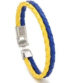 Aspcsmomt Flag Coloring Woven Leather Bracelet,PU Wrap Bangle with Alloy Clasp,National Cuff Rope Wristband Jewelry for Adults Mens Women