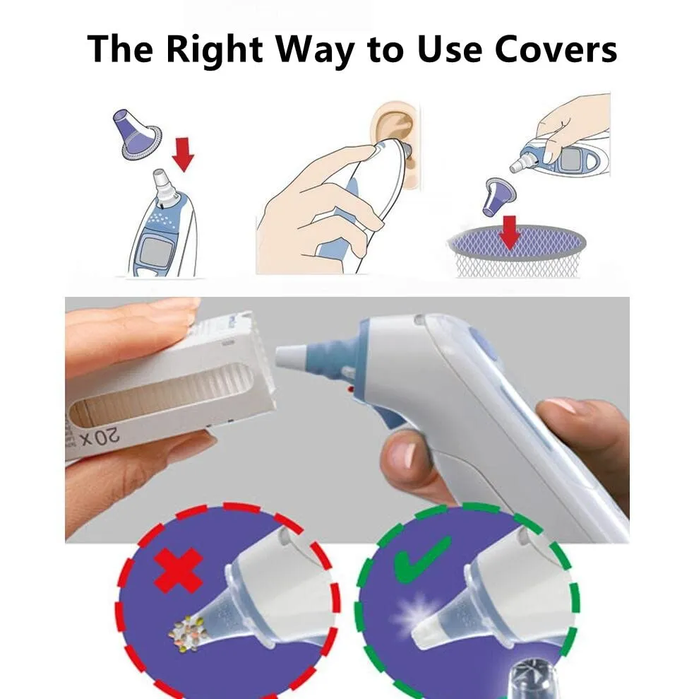 Babekin 100 Counts Ear Thermometer Probe Covers for All Braun Thermometer Models Thermometers, BPA Free Lens Filters