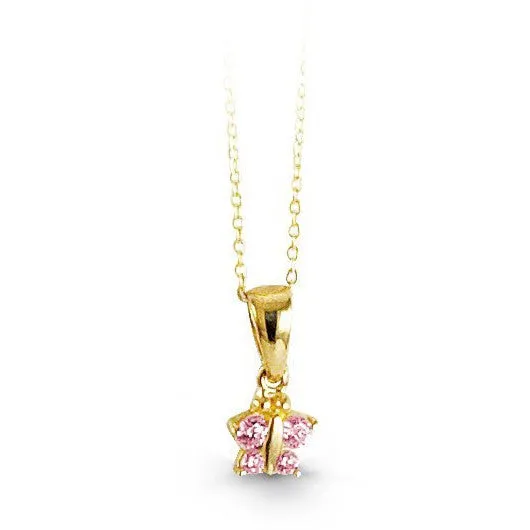 Baby CZ Butterfly Pendant