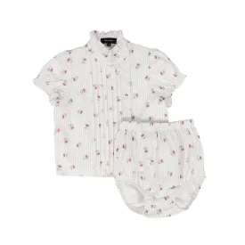 BAMBOO WHITE CHERRY PRINT BLOOMER SET [FINAL SALE]