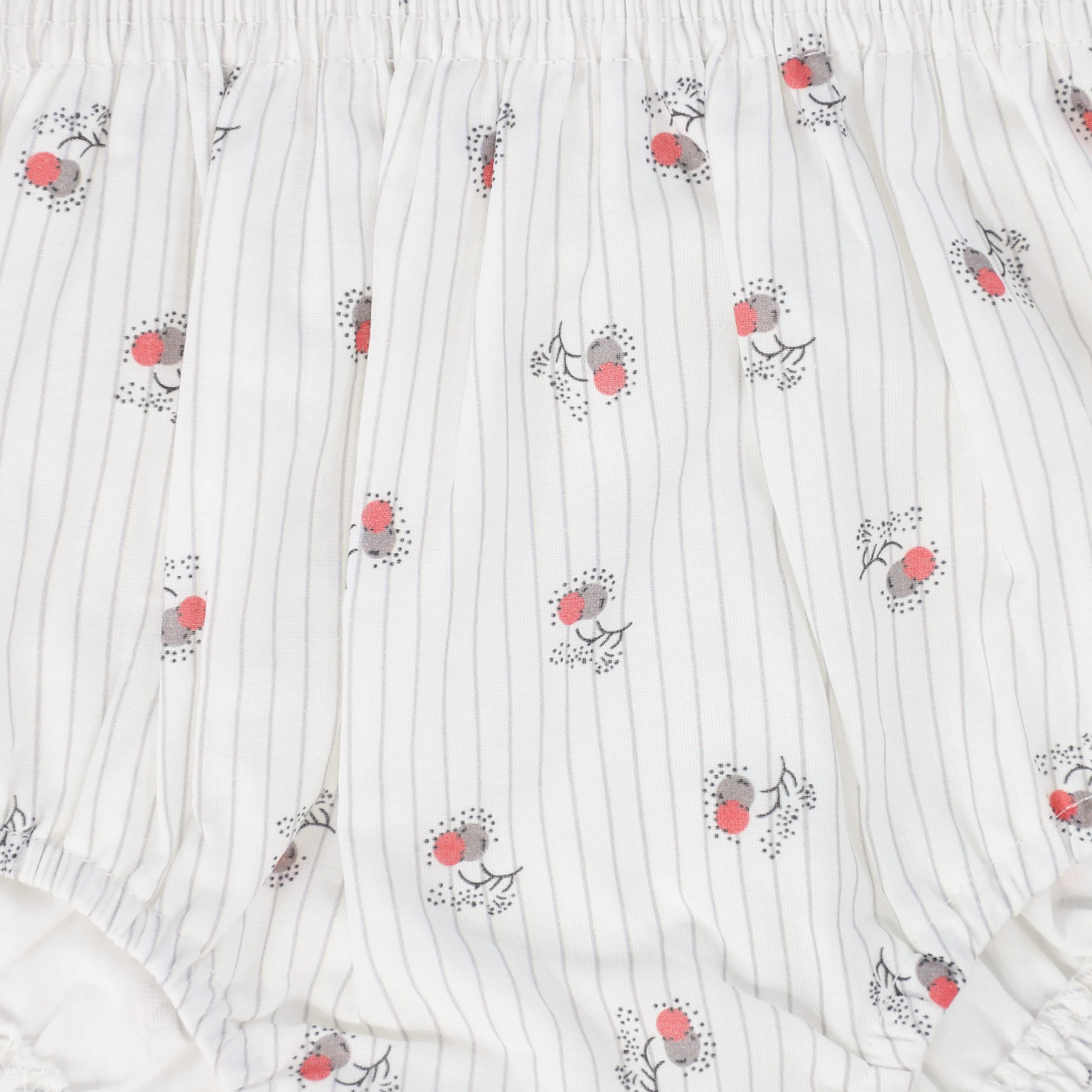 BAMBOO WHITE CHERRY PRINT BLOOMER SET [FINAL SALE]