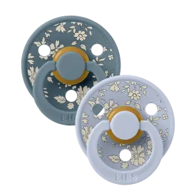 Bibs x Liberty Colour Natural Latex Pacifier 2 pack | Dusty Blue Mix