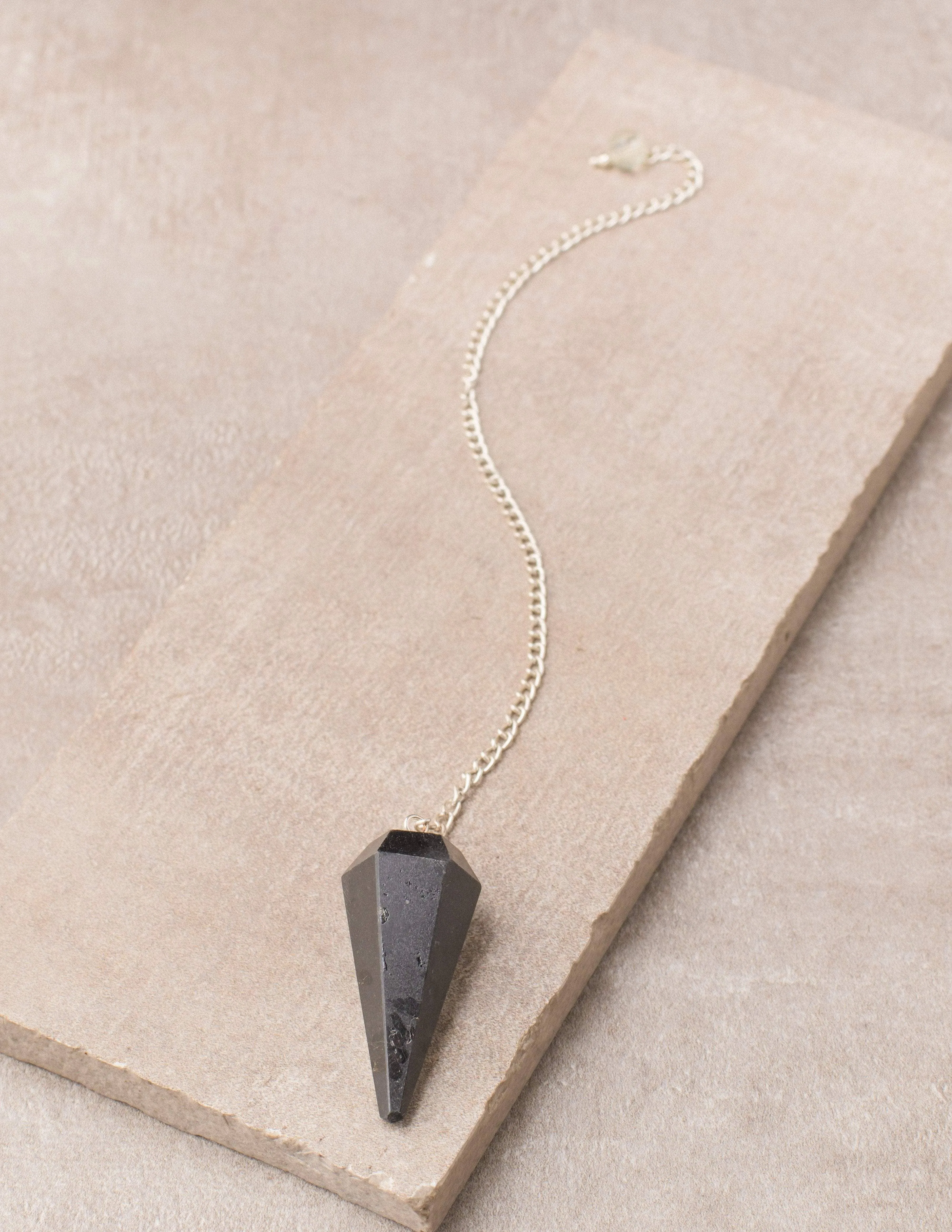 Black Tourmaline Gemstone Pendulum