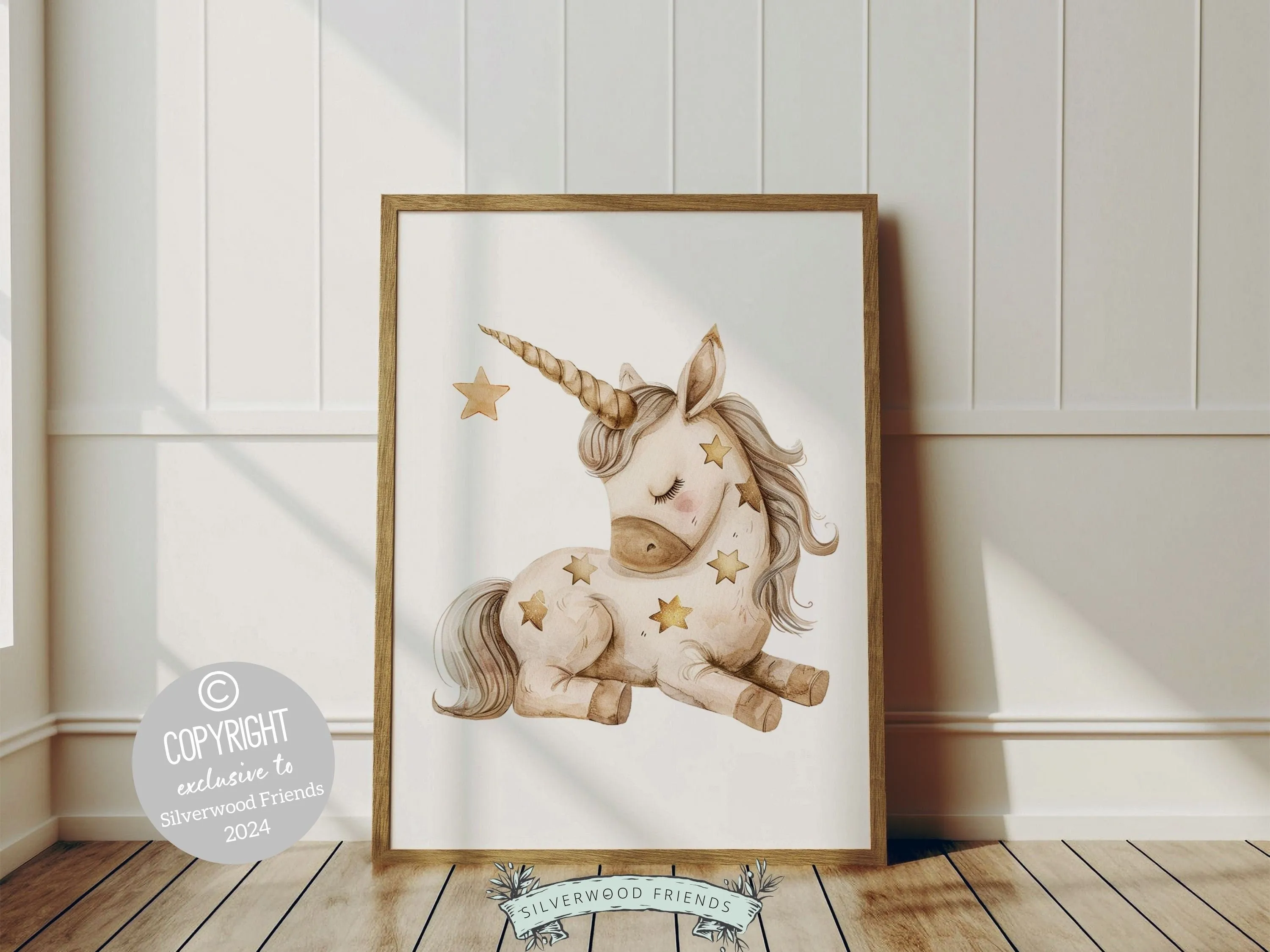 Boho Unicorn Nursery Prints - Set of 6