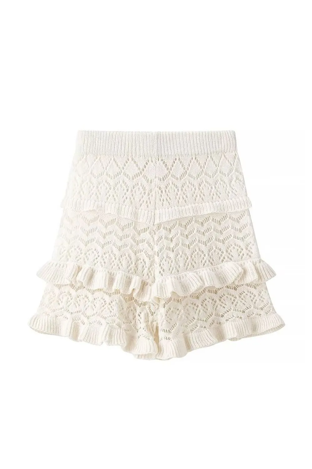 'Brooklyn'Minimalist Knit Top & Openwork Skirt Set（Sold Seperately)