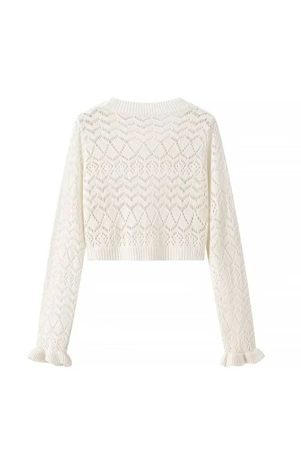 'Brooklyn'Minimalist Knit Top & Openwork Skirt Set（Sold Seperately)