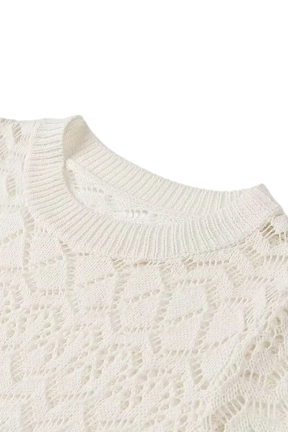 'Brooklyn'Minimalist Knit Top & Openwork Skirt Set（Sold Seperately)
