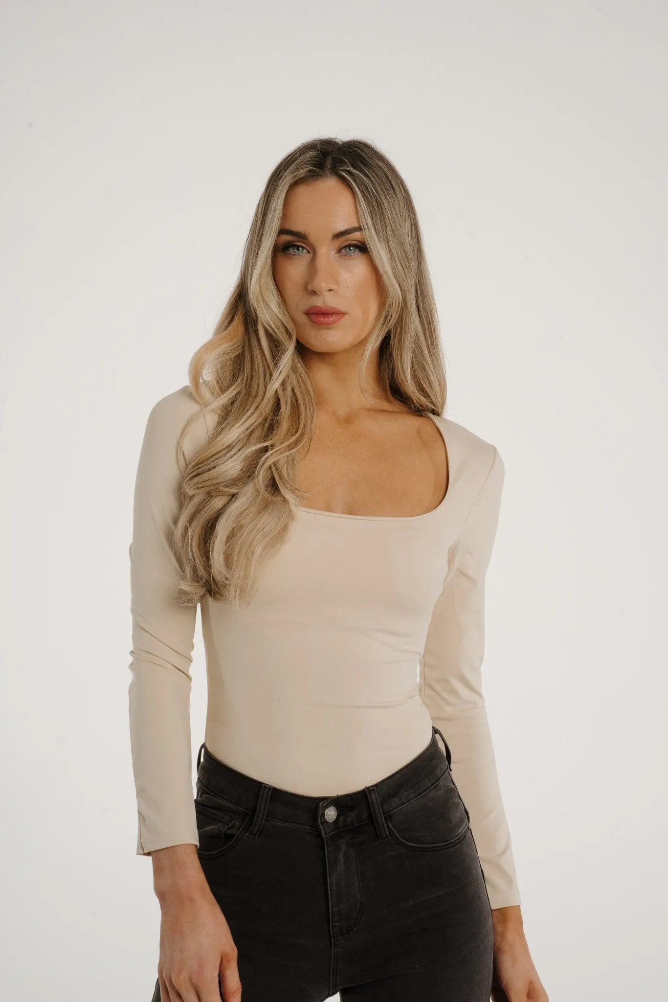 Caitlyn Square Neck Bodysuit In Neutral