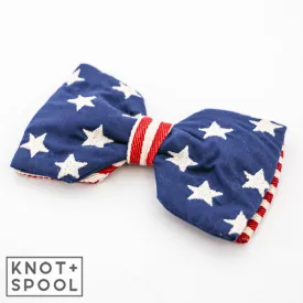 Canvas Americana Flag Bow with Clip