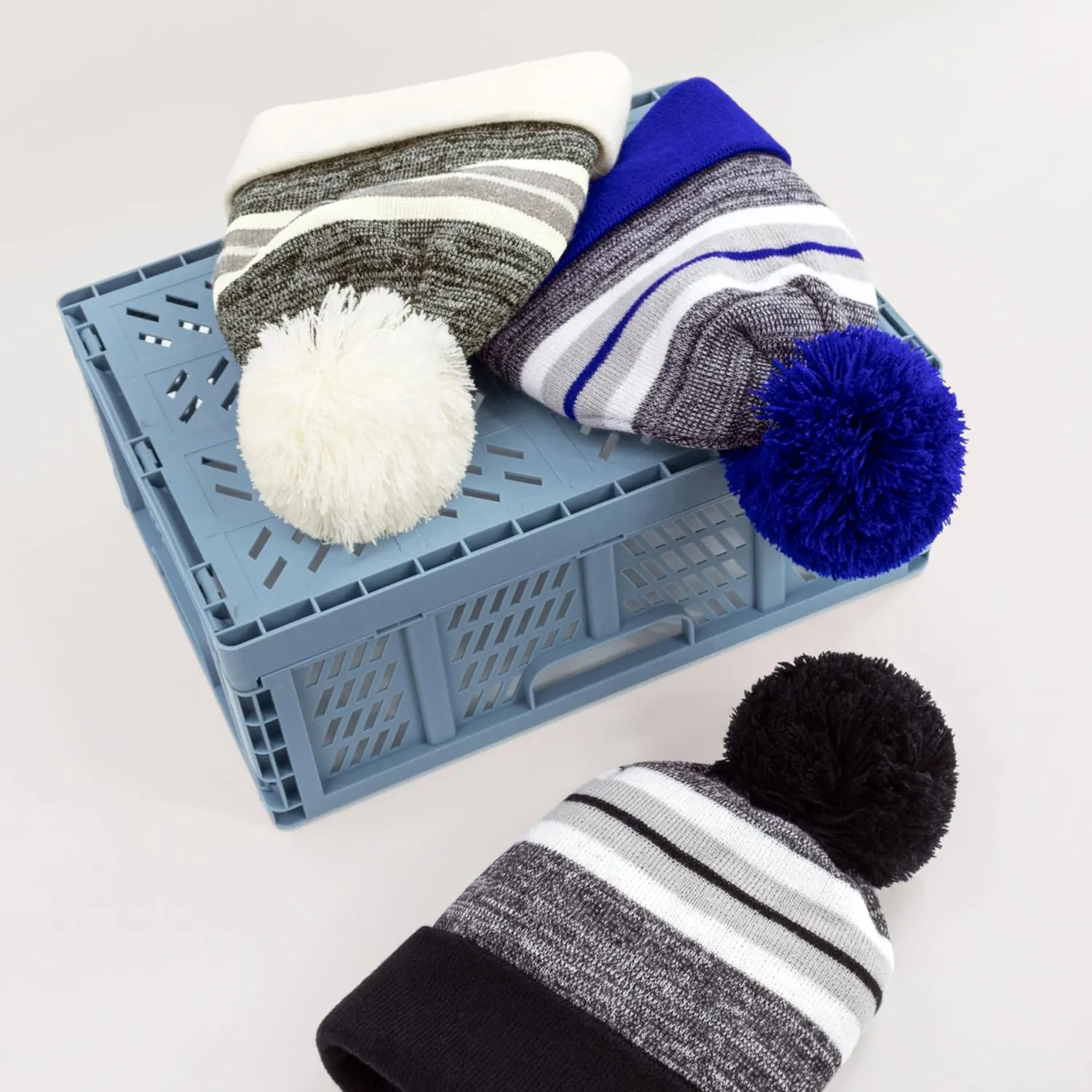 CHOK.LIDS Plain Color Stripe Beanies for Men and Women Soft Acrylic Knit Cuffed Beanie Cap Winter Hat Outdoor