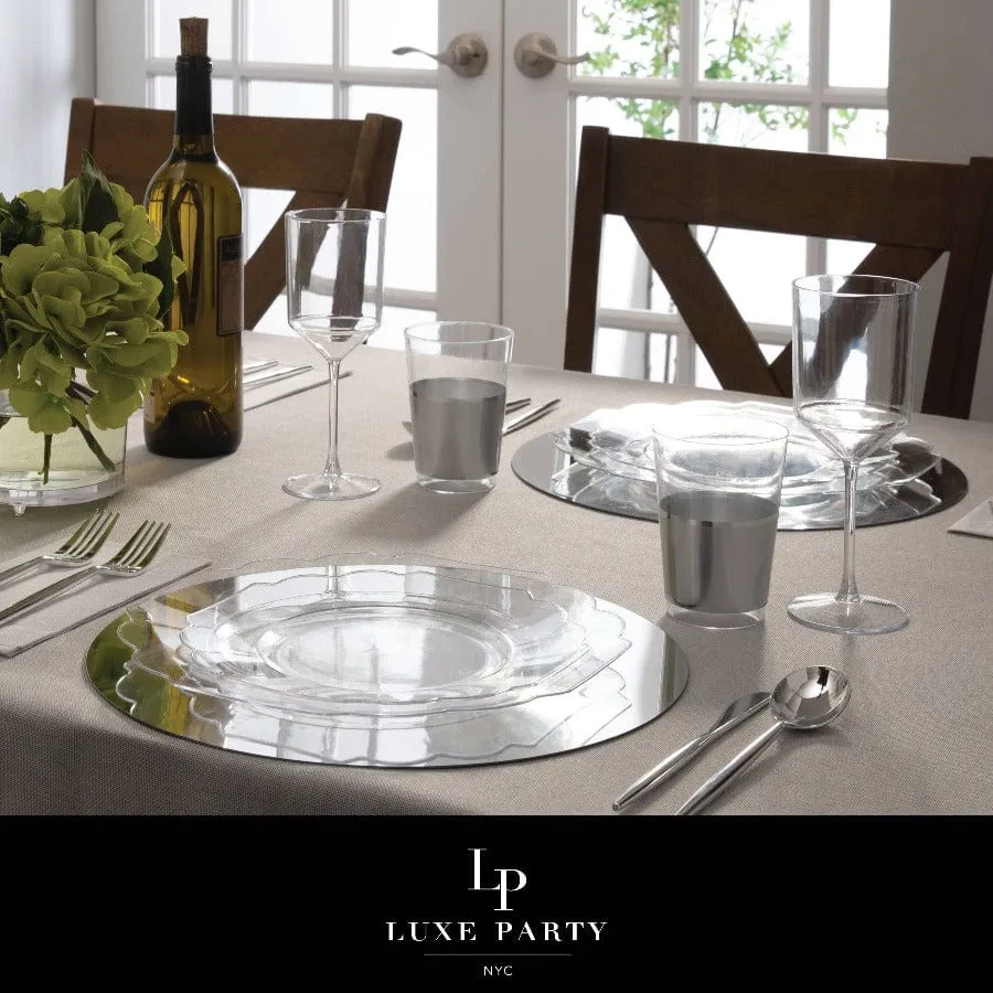 Clear Silver Small Plates