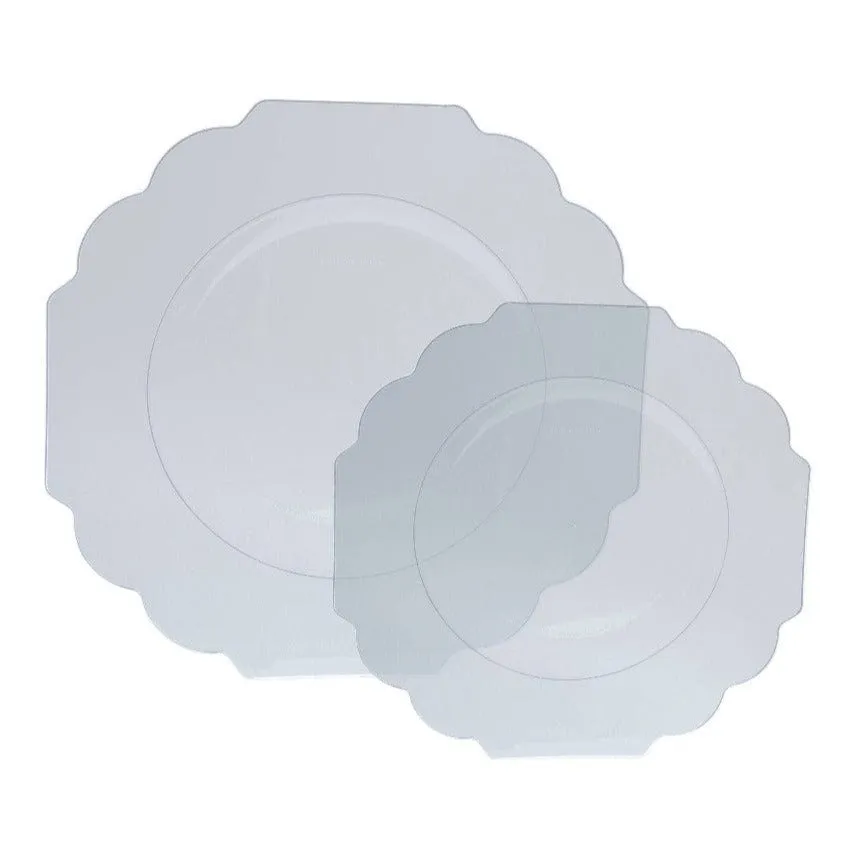 Clear Silver Small Plates