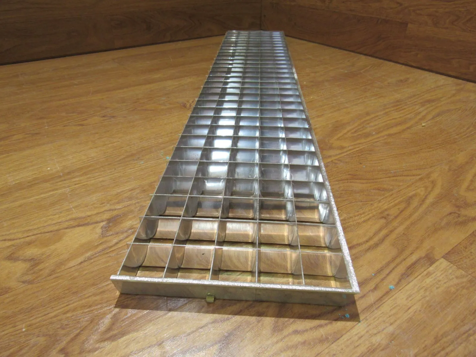 Commercial Ceiling Light Fixture Fluorescent Parabolic Louver 48-in Silver -- Used