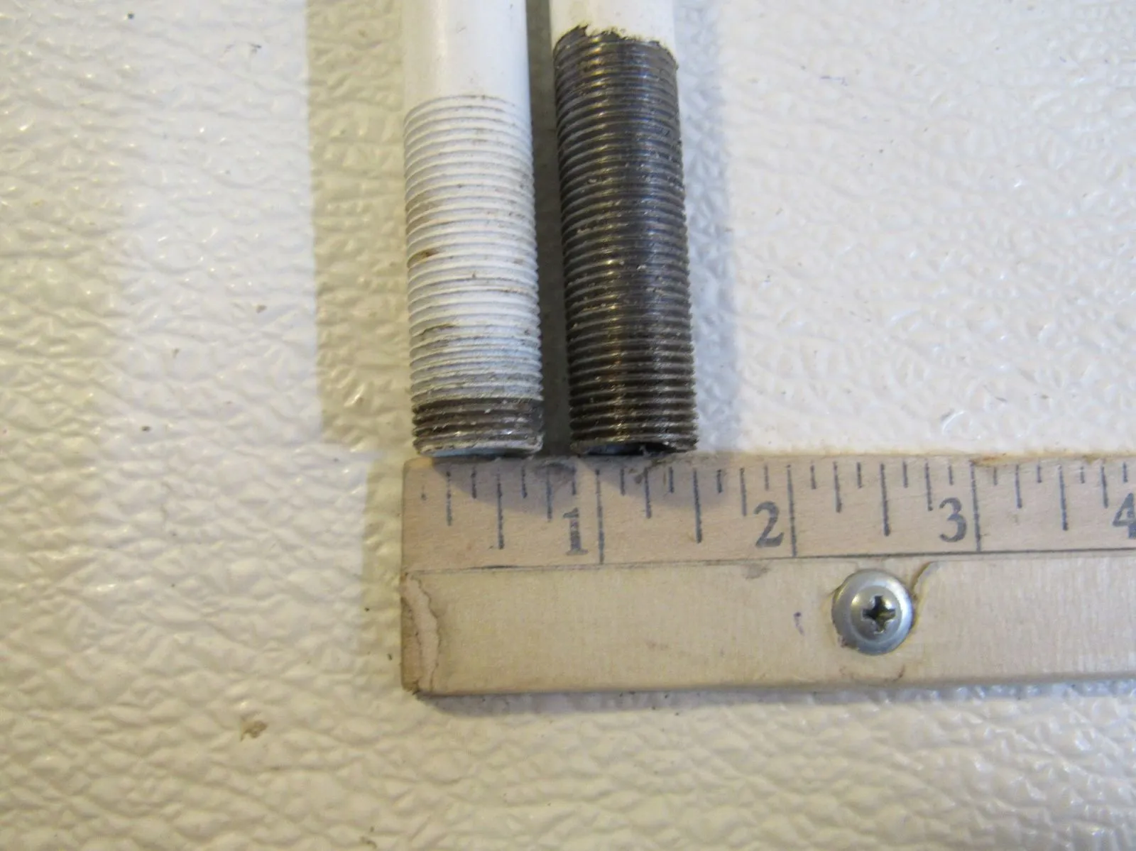 Commercial Threaded Pendant Light Rods 16-in Lot of 3 White/Silver -- Used