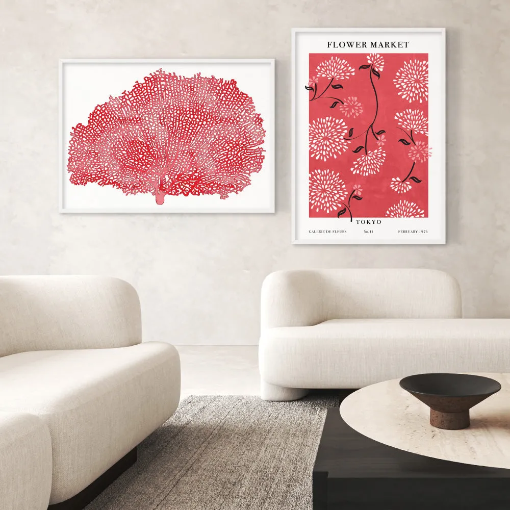 Coral Sea Fan Red - Art Print