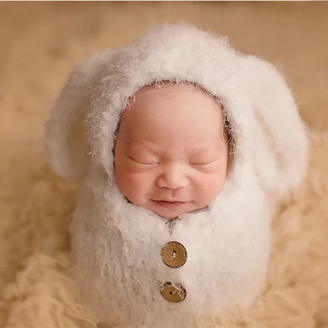 Crochet Newborn Cute Budled Cuddly Doggie Outfit - Great Photography Prop