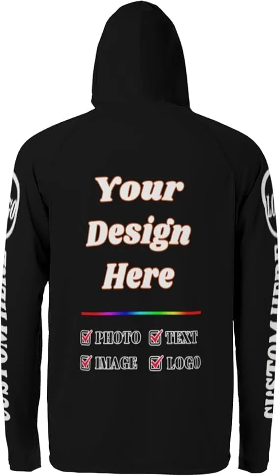 Custom Personalized Sun Protection Hoodie UV Shirt for Men Women, Customized UPF 50  Long Sleeve Tshirts Gifts