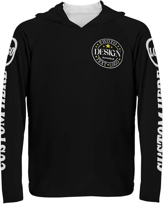 Custom Personalized Sun Protection Hoodie UV Shirt for Men Women, Customized UPF 50  Long Sleeve Tshirts Gifts