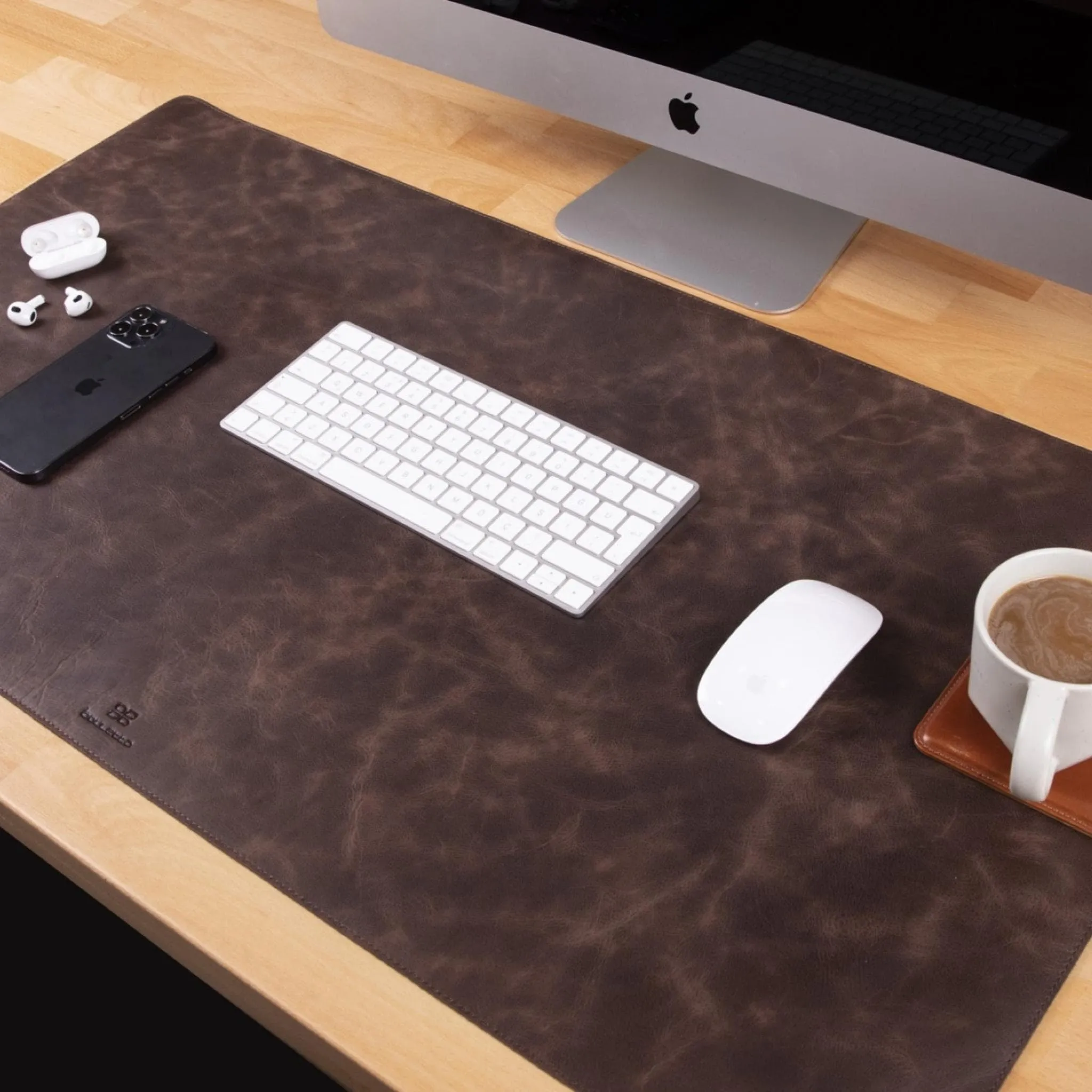 Customizable Full Grain Leather Desk Mat