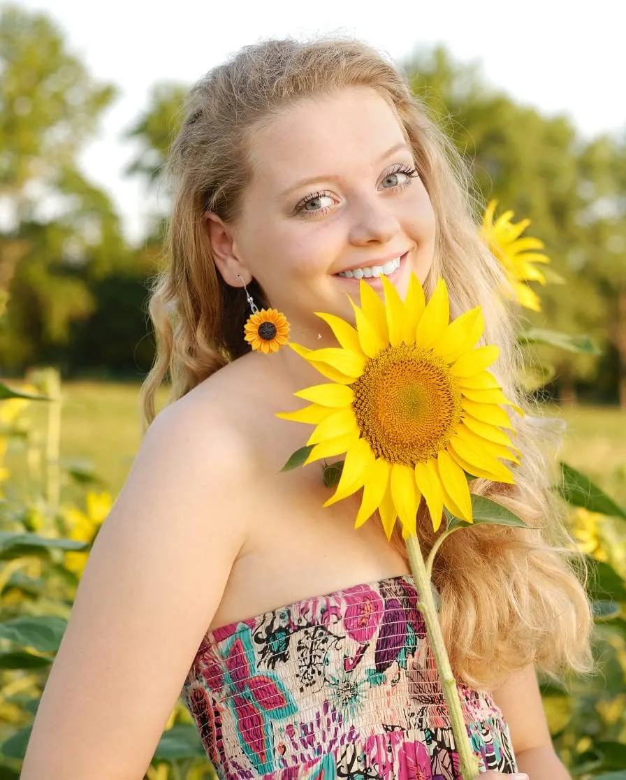 Daisy Sunflower Earrings for Women Handmade Resin Sunflower Dangle Earrings