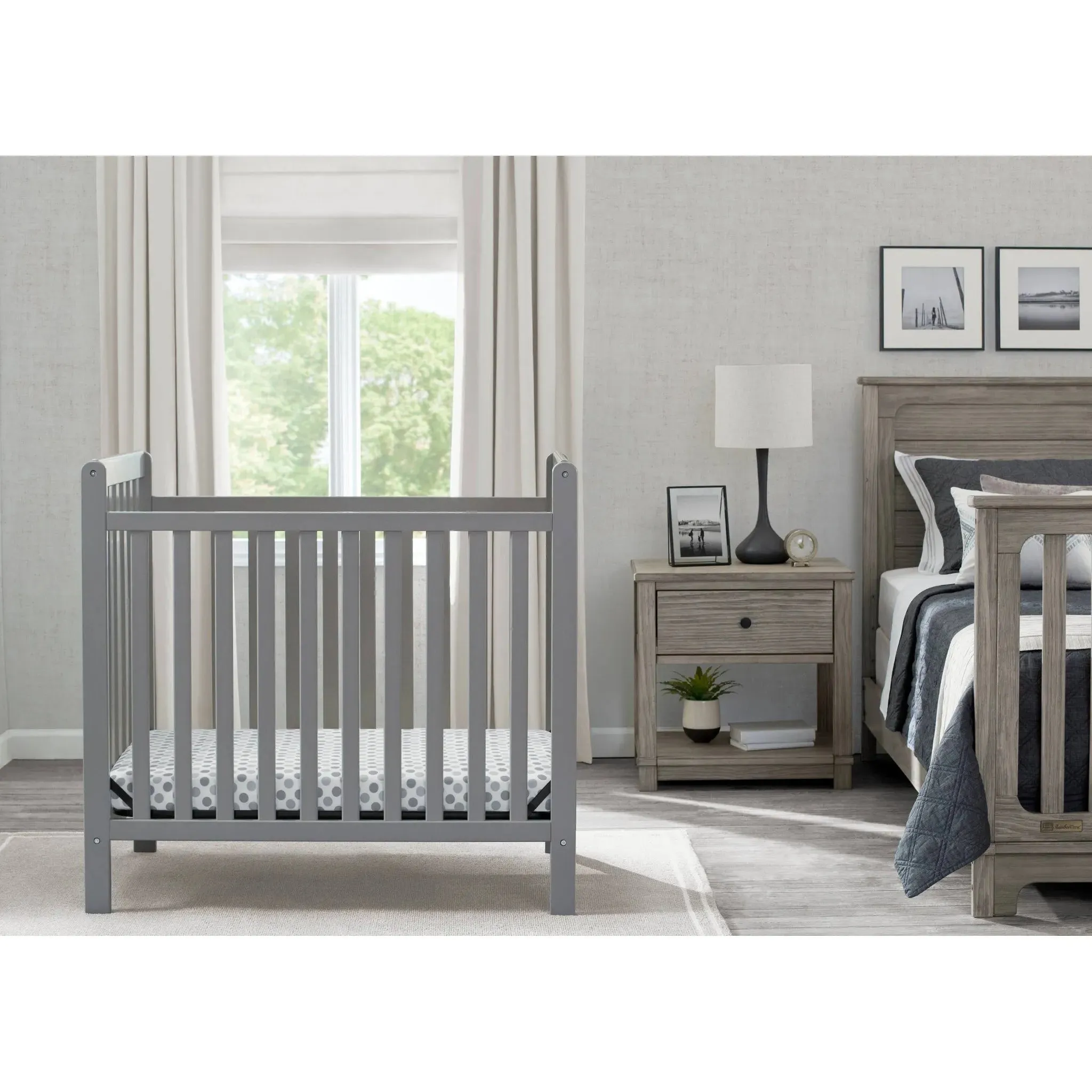 Delta Children Classic Mini Crib Convertible to Twin Bed - Gray