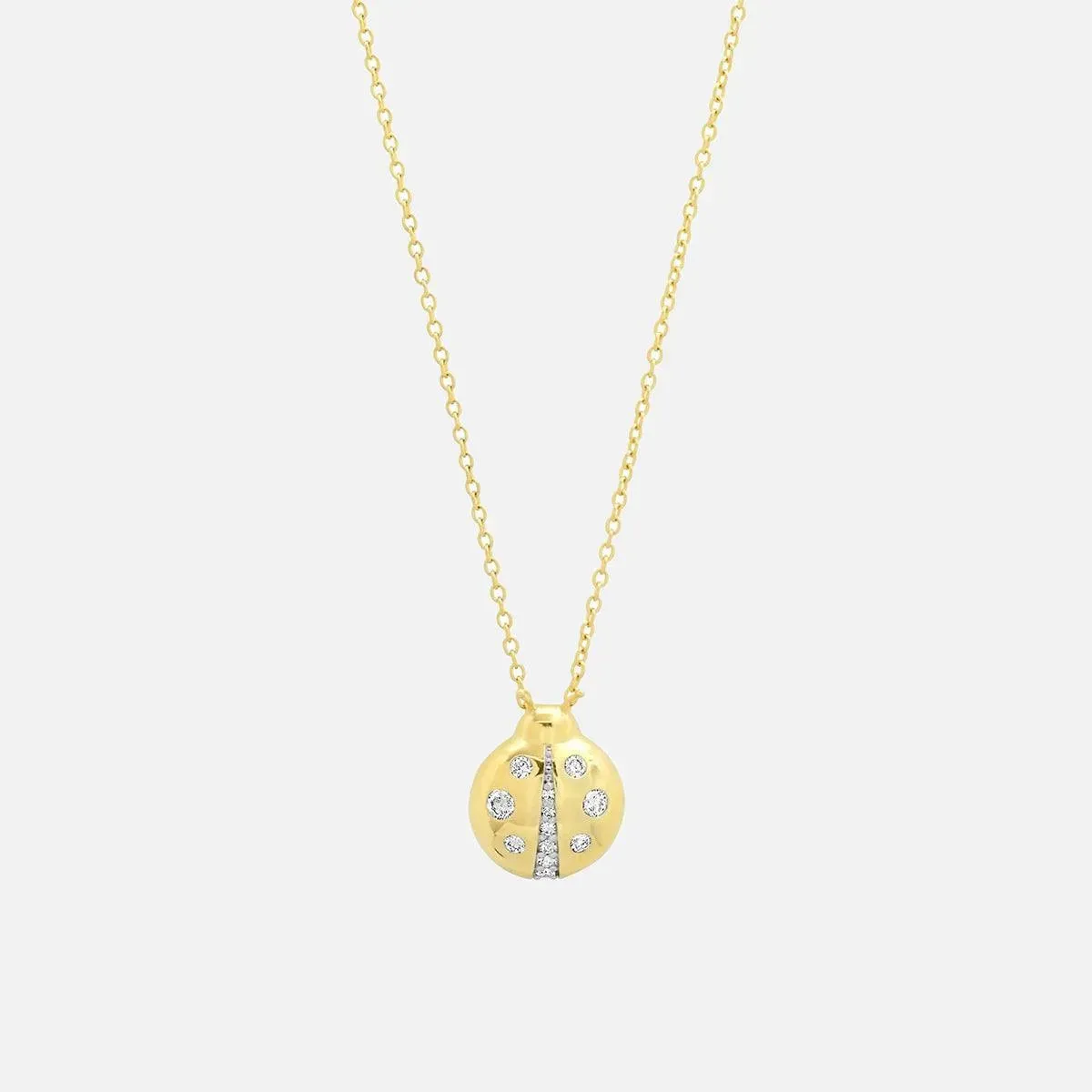 Diamond Baby Ladybug Necklace